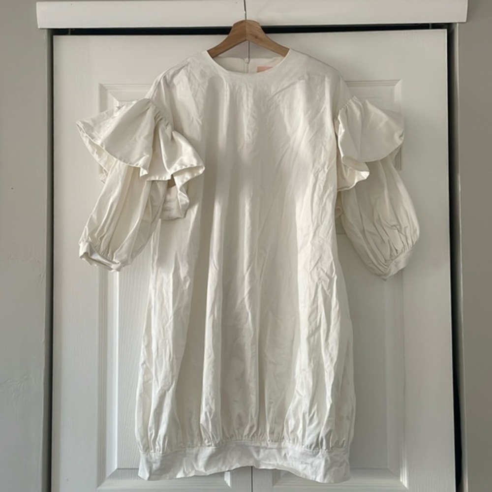 Mommymoon white bubble hem dress